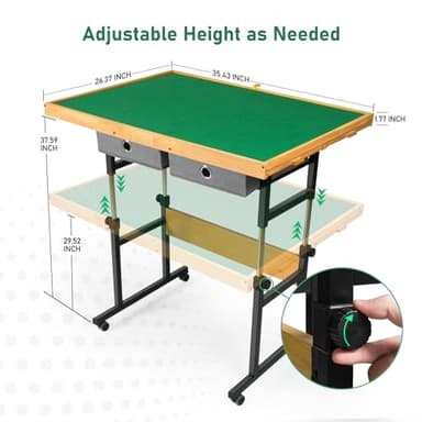 ALL4JIG 1500 Pieces Jigsaw Puzzle Table with Legs, 34.2"x25.2" Adjustable Puzzle Board for Adults, 3-Tilting Angles, Multi-Functional with 4+2 Drawers & Protective Cover - Image 2