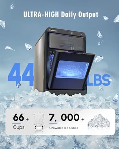 Maksone Countertop Nugget Ice Maker with APP Control, 44lbs/24H,Ready in 7 Mins,Crushed ice Maker,Sonic Pebble Ice Machine - Image 3