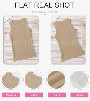 Dokotoo Womens Ladies Basic Ribbed Thick Strap Low Cut Solid Color Tight Slimming Fitted Sleeveless Shirts Sports Workout Long Tank Tops Activewear Tops Blue L - Image 5