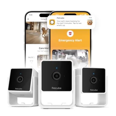 Petcube Cam The Pack of 3 | Indoor Wi-Fi Pet Security Camera with Phone App, 2-Way Audio and Video, Night Vision, 1080p HD Video and Smart Alerts - Image 1