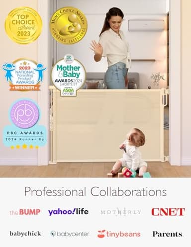 Momcozy Retractable Baby Gate, 33" Tall, Extends up to 55" Wide, Child Safety Baby Gates for Stairs, Doorways, Hallways, Indoor, Outdoor - Image 7