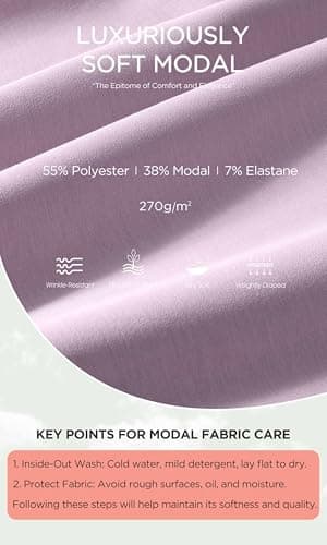 ODODOS Modal Soft Wide Leg Pants for Women High Waist Casual Relaxed Pants with Pockets, 27" Inseam, Taro Purple, X-Small - Image 7