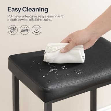 HOOBRO Bar Stools,Set of 3 Bar Chairs, Counter Height Bar Stools, Saddle Stools, Set of 3 Kitchen Stools, 24.8" Barstools, 2.4" Thick Upholstery, for Kitchen, Dining Room, Cafe, Black BB10BYP301 - Image 9