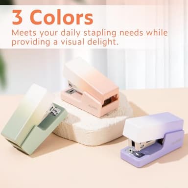 NUSIGN Mini Stapler with 830 Staples, Small Cute Desk Staplers, 25 Sheet Capacity, Pink-White Gradient - Image 6