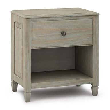 SIMPLIHOME Connaught SOLID WOOD 24 inch Wide Traditional Bedside Nightstand Table in Distressed Grey for the Living Room and Bedroom - Image 1