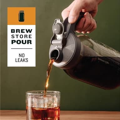 County Line Kitchen Wide Mouth Mason Jar Pour Spout Lid - Flip Cap Drinking/Canning Lids - Handle & Airtight Leak-Proof Seal - Accessories for Pitcher - Fits 32 oz & 64 oz, Black - 1 Pack - Image 3