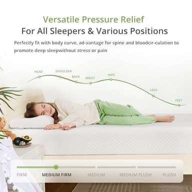 EGOHOME 6 Inch Twin Mattress for Kids, Memory Foam Mattress with Cooling Green Tea Gel, Relieve Pressure with Medium Firm Support, CertiPUR-US Certified, 75''L x 38''W, White - Image 5