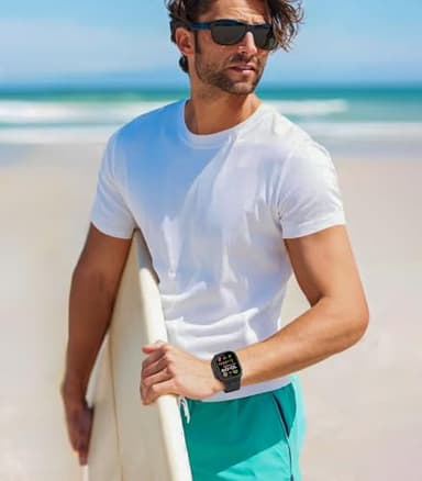 MoKo Ocean Band Compatible with Apple Watch Ultra 3/2/1 49mm, Upgraded Silicone Sports Bands 46mm 45mm 44mm for Men Women, Series 11/10/9/8/7/6/5 SE3/2/1 Breathable Strap with Metal Connector, A-Bk/Bk - Image 7