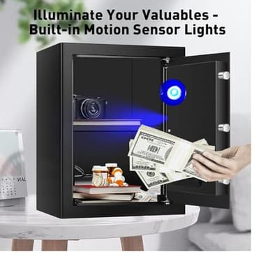 3.3 Cubic Feet Large Safes for Home Use Fire and Water proof, Digital Security Safe with Key and Combination, Home Safes Water and Fireproof for Firearm Medicine Money Valuables - Image 5