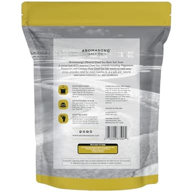 Aromasong Dead Sea Salt - Spa Bath Salt - 19 Lbs Fine Grain Bulk - 100% Pure - Better Absorbing Than Epsom Salt - Soak for Women & Men for Skin Issues and to Relax Tired Muscles - Resealable Pack. - Image 9