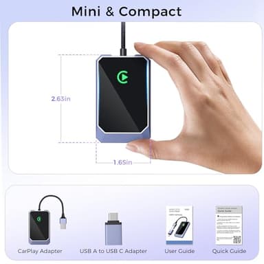 TERUNSOUl Wireless CarPlay Adapter for Apple iPhone, Convert Wired CarPlay to Wireless, Plug-and-Play, Stable Connection Compatible with OEM Wired CarPlay Vehicles & iOS 10+ - Image 7