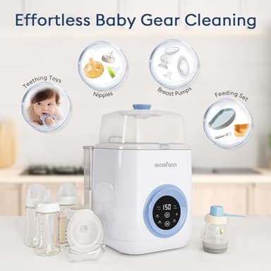 MOMFANN Baby Bottle Washer-19 Min Rapid Wash, Sterilizer and Dryer, All-in-One Cleaner, Bottles, Pump Parts & Baby Essentials for New Parents Gift, Replaces Hand Washing - Image 4