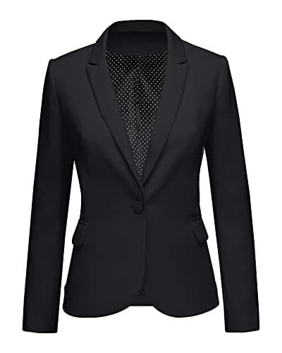 LookbookStore Women Blazers for Work Casual Notched Lapel Button Work Black Blazer Jacket 2025 Women Blazer Suits for Professional Office Size Small Size 4 6 - Image 1