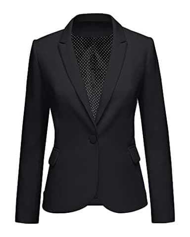 LookbookStore Women Blazers for Work Casual Notched Lapel Button Work Black Blazer Jacket 2025 Women Blazer Suits for Professional Office Size Small Size 4 6 - Image 1
