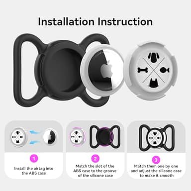 AmxminaID Waterproof Holder for Dog Collar, Tracker Protective Case, Holder for Dog Collar, Silicone Soft Lightweight (Black, Large) - Image 3