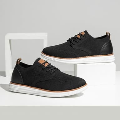 Bruno Marc Men's KnitFlex Craft Mesh Oxfords Sneakers Casual Dress Lace-Up Lightweight Walking Shoes,Size 10,6-Black,SBOX2406M - Image 9