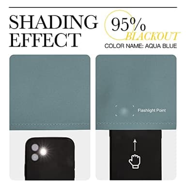 NICETOWN Modern Greyish Blue Blackout Curtains Noise Reducing, Thermal Insulated and Privacy Room Darkening Drape Panels for Boy's Guest Room Door Small Short Window (2 Panels, W42 x L63 -Inch) - Image 5