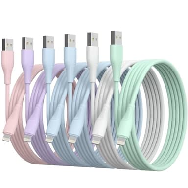 6Pack(3/3/6/6/6/10 FT) Original [Apple MFi Certified] iPhone Charger Fast Charging Lightning Cable iPhone Charger Cord Compatible with iPhone 14/13/12/11 Pro Max/XS MAX/XR/XS/X/8/7 Plus iPad AirPods - Image 1