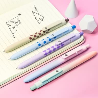 YOXMJDB Gel Pens,10 Pcs Medium Point Smooth Writing Pens Cute Pens for Women, High-End Series 0.7mm Black Ink Pens for Journaling Note Taking, School Office Supplies (10 Pcs Gradient and Geometric) - Image 2