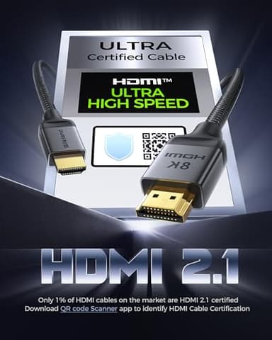 Silkland Certified HDMI 2.1 Cable, [4K@240Hz 144Hz 120Hz, 8K@60Hz] 1440P Ultra High Speed HDMI Cable 48Gbps (Upgrade Braided), HDR10+, eARC, HDCP 2.3, Compatible for Xbox/PS5/PS4/Roku TV-6.6ft - Image 2