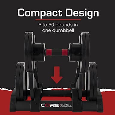 Core Fitness® Adjustable Dumbbell Weight Set by Affordable Dumbbells - Space Saver - Dumbbells for Your Home - Image 5