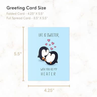 ALY LOU Funny Anniversary & Birthday Card – Punny Greeting Card Blank Inside, Cute & Perfect for Couples, Him, Her, Husband, Wife, Girlfriend, Boyfriend (Life Is Sweeter With You As My Heater) - Image 3