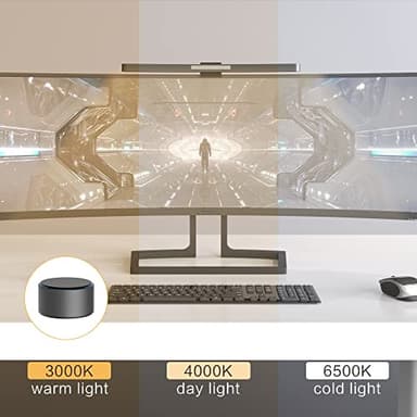 ONWAY Curved Monitor Light Bar with Wireless Remote,Monitor Light Bar with Auto-Dimming and Camera Base,Applicable to All Screens. No Screen Glare,for (Basic) - Image 7