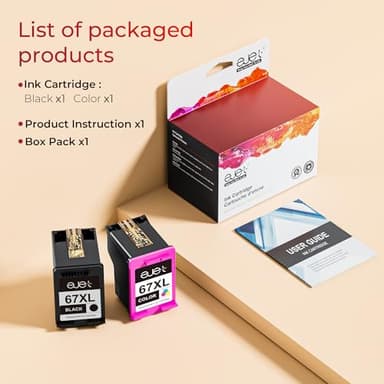 67XL Ink Cartridges Black/Color Combo Pack Compatible for HP Ink 67 67XL Works with HP Deskjet 2700 2700e 2755 2755e 2855e 2800e 2852e 2827e 4100e 4155e 4255e Envy 6000 6055e 6455e Series (2-Pack) - Image 3