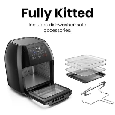 CHEFMAN Multifunctional Digital Air Fryer+ Rotisserie, Dehydrator, Convection Oven, 17 Touch Screen Presets Fry, Roast, Dehydrate, Bake, XL 10L Family Size, Auto Shutoff, Large Easy-View Window, Black - Image 8