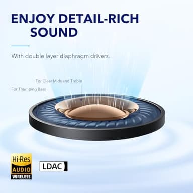 Soundcore by Anker Space A40 Auto-Adjustable Active Noise Cancelling Wireless Earbuds, Reduce Noise by Up to 98%, 50H Playtime, Hi-Res Sound, Comfortable Fit, App Customization, Wireless Charge - Image 5