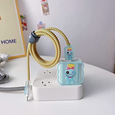 Cute DIY Cable Protector, Compatible for iPhone 20W USB-C Power Adapter and Lightning Cable - Image 2