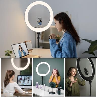 Hagibis 21 inch Ring Light with Stand Outer 55W 5600k Dimmable LED Light, Tripod Stand,and Phone Holder,Remote Controller,Carrying Bag ,CRI 97+ 2540lux, for Streaming Home Office Zoom Call Lighting - Image 4
