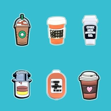 Coffee Shoe Charms for Croc, Coffee Shoe Decoration for Shoes Bracelet Wristband Clog Sandals Birthday Party Favors - Image 4