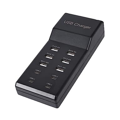 Wyssay USB Charger,50W USB Charging Station with 10-Port (6 USB-A Port & 4 USB-C Port) Compatible with iPhone 15/14/13/12/11/X/8/7/6 Phones, Watch,Tablets, Smartphones Black - Image 8