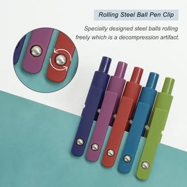 YOXMJDB Gel Pens, 5 Pcs 0.5mm Fine Point Smooth Writing Pens Cute Pens, High-End Series Black Ink Pens for Journaling Note Taking, School Office Supplies for Women Men (5 Pcs Vintage) - Image 4