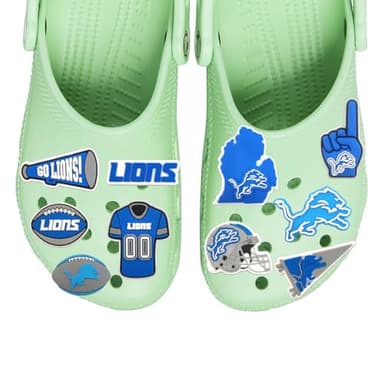 10PC PVC fit for Lions Shoe Charms Accessories Decoration for crocs clogs Decoration Sports Fans Gifts - Image 2