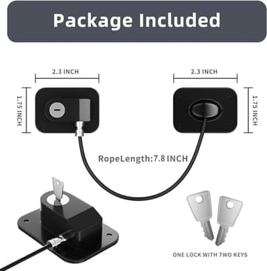 RORMGO Refrigerator Lock 2 Packs, Baby Proofing Fridge Locks with Silicone Wire Protection & Key - Easy Install Surface-Friendly for Freezer & Refrigerator, Black & White - Image 7