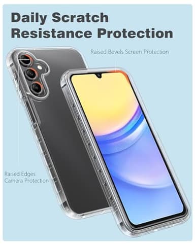 FNTCASE for Samsung Galaxy A15-5G Case: Phone Case with Built-in Screen Protector Protective Silicone Cell Phone Cover Rugged Shockproof Full Protection Slim Dual Layer Case for Men & Women Clear - Image 4