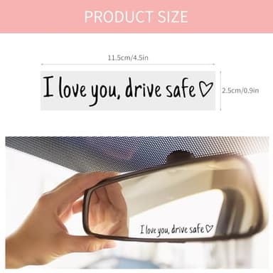 3 PCS I Love You Drive Safe Rearview Mirror & Window Decals Vinyl Car Stickers for Women, Inspirational Mirror Quotes, Vanity & Car Interior Decor Stickers (I Love You Drive Safe) - Image 6