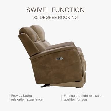 KISLOT Leather Recliner Chair Faux Reclining Sofa Lazy Boy Glider Rocking Function with Armrest for Living Room Bedroom Home Theater Seating - Image 7