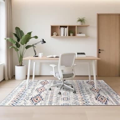 Snoffic Area Rug Living Room Rugs Large Soft Boho Farmhouse Indoor Floor Rug (Blue, 6'x9') - Image 3