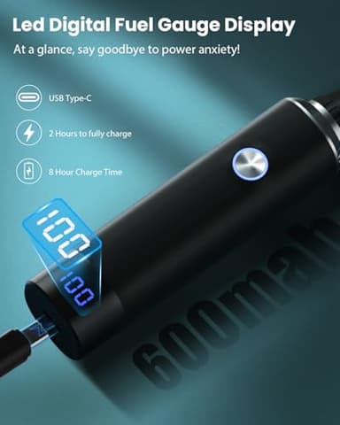 Ginity LED Display Ear and Nose Hair Trimmer Clipper for Men Women,2025 Rechargeable 2 in 1 Professional Painless Eyebrow & Facial Hair Trimmer with Powerful Motor and Dual-Edge Blades (Black) - Image 3