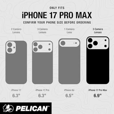 Pelican Shield iPhone 17 Pro Max Case [Compatible with MagSafe] Rugged Phone Case w/ 24ft Military-Grade Drop Protection - Heavy Duty Phone Cover w/Belt Clip Holster for iPhone 17 Pro Max - Carbon - Image 3