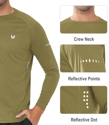 NORTHYARD Men's Sun Protection UPF 50+ Shirts Long Sleeve Swim Rash Guard Shirt Workout Running Athletic Gym UV Fish Hiking KHAKIGREEN XL - Image 4