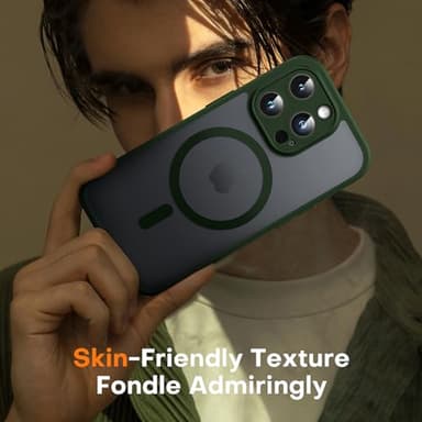 TOCOL Magnetic for iPhone 14 Pro Case, Upgraded Full Camera Protection, Compatible with Magsafe, Drop Protection, Translucent Matte Back Bumper Phone Cover 6.1-Inch, Alpine Green - Image 6