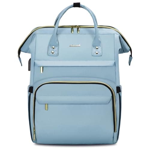 LOVEVOOK Laptop Backpack for Women,15.6 Inch Professional Womens Travel Backpack Purse Computer Laptop Bag Nurse Teacher Backpack,Waterproof College Work Bags Carry on Back Pack with USB Port,Sky Blue - Image 1