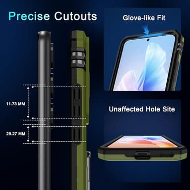 DEERLAMN Case for Samsung Galaxy S25+ Plus 6.7-Inch with Slide Camera Cover+Screen Protector(1 Pack), Rotated Ring Kickstand Military Grade Shockproof Protective Cover-Olive Green - Image 7