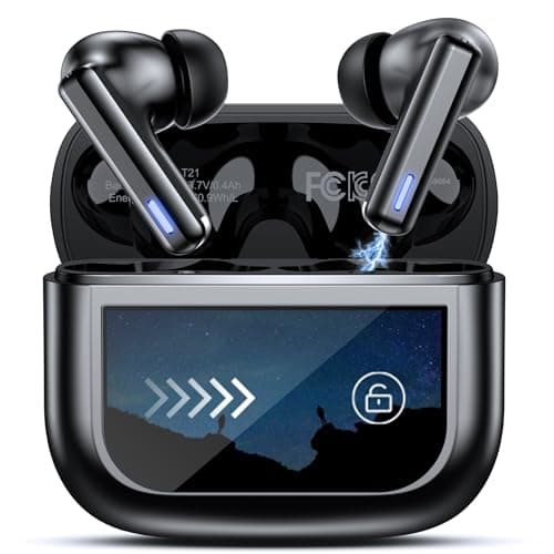 Wireless Earbuds Bluetooth Headphones, Ear Buds with Touch Screen, ANC ENC Noise Cancelling Transparency Mode, 40H Stereo Deep Bass, IPX7 Waterproof, Clear Calls, 5 EQ for iOS Android (Black) - Image 1