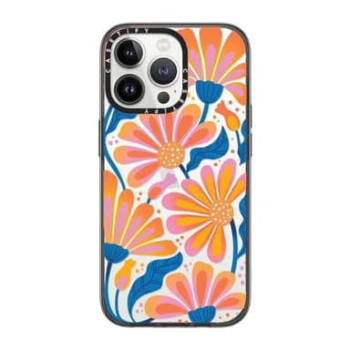 CASETiFY Compact iPhone 13 Pro Case [4 ft. 2X Military Grade Drop Protection/Slim/Lightweight] - Lazy Daisy - Clear Black - Image 1