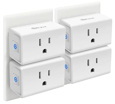 Kasa Smart Plug Mini 15A, Smart Home Wi-Fi Outlet Works with Alexa, Google Home & IFTTT, No Hub Required, UL Certified, 2.4G WiFi Only, 4-Pack(EP10P4) , White - Image 1
